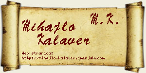 Mihajlo Kalaver vizit kartica